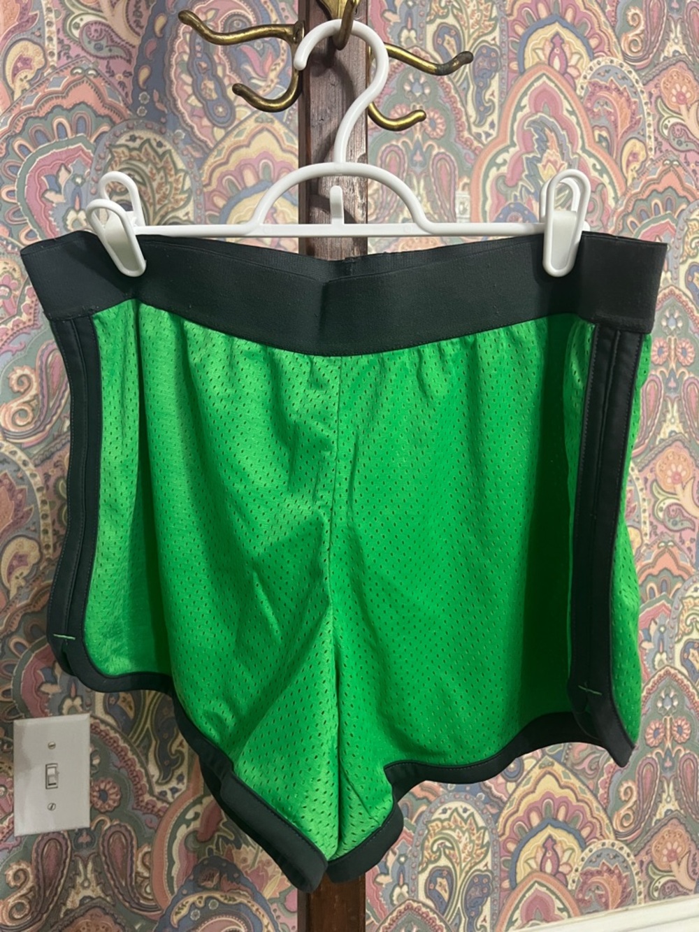 Danskin girls Bright Green Mesh Athletic Shorts with Gray Trim